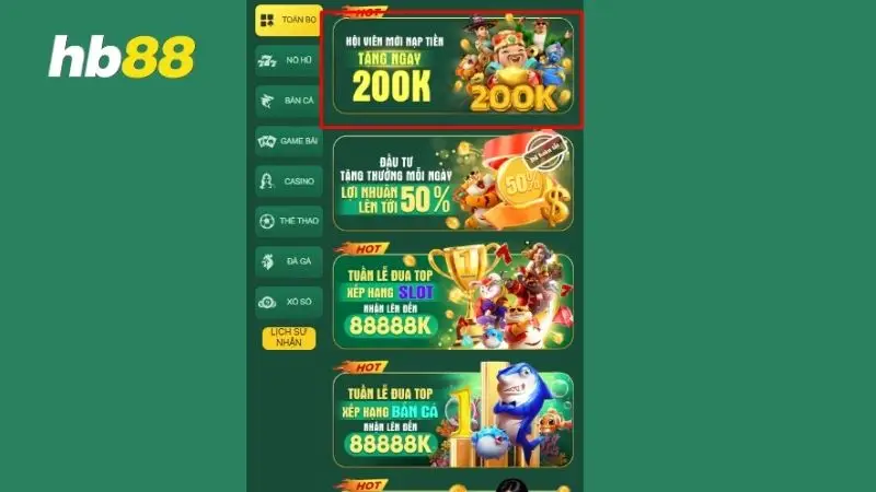 Khuyến mãi nạp đầu vô cùng hấp dẫn